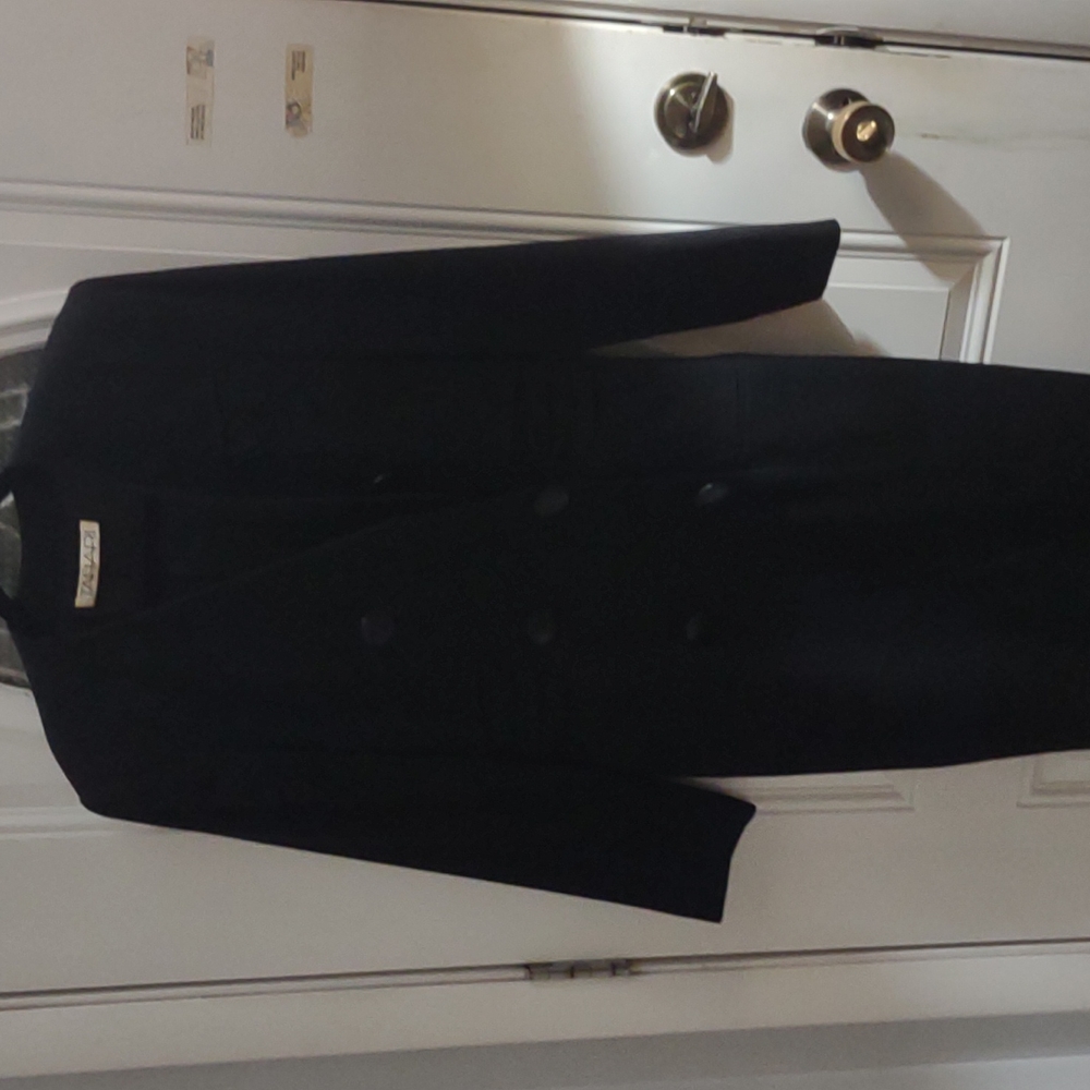 Women's dress, black double breasted sophisticated look. 👗 Size 12 100% wool